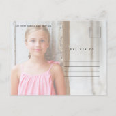 Invitation Carte Postale Première communion moderne script (Dos)