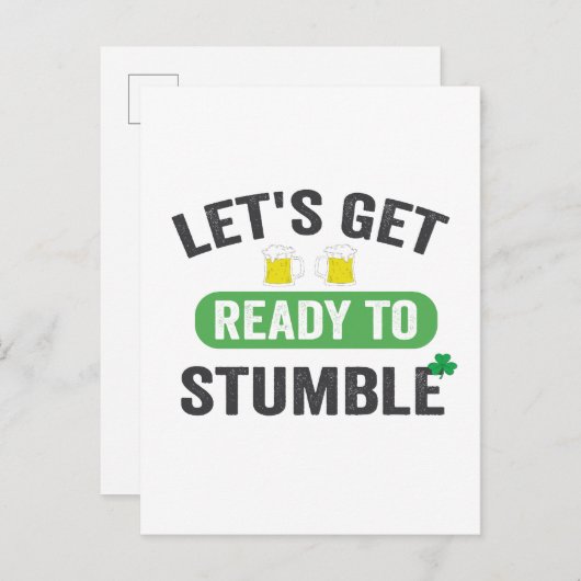 Invitation Carte Postale Préparons-nous à trébucher Boire la Saint-Patrick (Devant / Derrière)