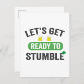 Invitation Carte Postale Préparons-nous à trébucher St Patrick's Drinking (Devant / Derrière)