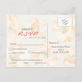 Invitation Carte Postale Pretty Red Poppies moderne mariage floral rsvp (Dos)