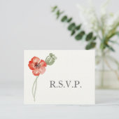Invitation Carte Postale Pretty Red Poppies moderne mariage floral rsvp (Debout devant)