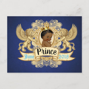 Invitation Carte Postale Prince africain royal Bleu royal et or