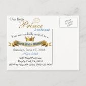 Invitation Carte Postale Prince africain royal|Bleu royal et or (Dos)