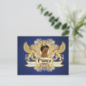 Invitation Carte Postale Prince africain royal|Bleu royal et or (Debout devant)