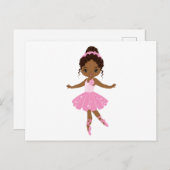 Invitation Carte Postale Princesse Ballerina (Devant / Derrière)