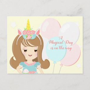 Invitation Carte Postale Princesse Unicorn