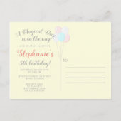 Invitation Carte Postale Princesse Unicorn (Dos)