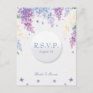 Invitation Carte Postale Printemps Lilac Fleur Fleur Blossom-Floral Mariage