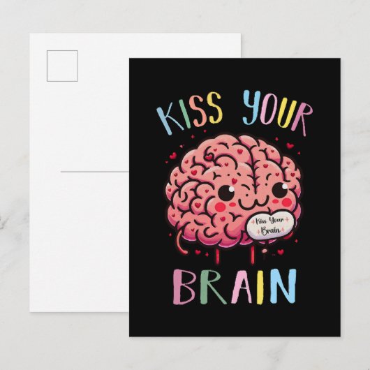 Invitation Carte Postale Professeur Kiss Your Brain (Devant / Derrière)