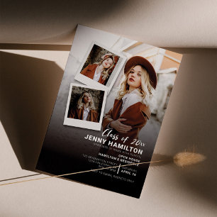 Invitation Carte Postale Promotion 2023 Multi Photo Script Graduation