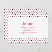 Invitation Carte Postale Proposition de la femme de ménage à points rose (Devant / Derrière)