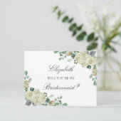 Invitation Carte Postale Proposition d'une demoiselle d'honneur Rose (Debout devant)