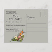 Invitation Carte Postale Protea - Fiançailles d'arrangement de fleurs Strel (Dos)