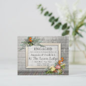 Invitation Carte Postale Protea - Fiançailles d'arrangement de fleurs Strel (Debout devant)