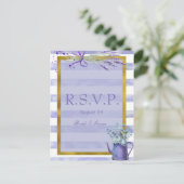 Invitation Carte Postale Provence Lavande Violet Mariage Fleur RSVP (Debout devant)