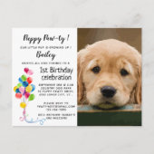 Invitation Carte Postale Puppy Pawty Animateur Photo Chien fête d'anniversa (Devant)