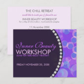 Invitation Carte Postale Purple Bubbles Beauté Workshop Business Flyer (Devant / Derrière)