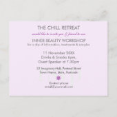 Invitation Carte Postale Purple Bubbles Beauté Workshop Business Flyer (Dos)