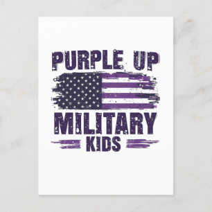 Invitation Carte Postale Purple Up Militaire Enfants Mois de sensibilisatio