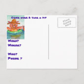 Invitation Carte Postale Quand les porcelets flottent - Cochons de natation (Dos)