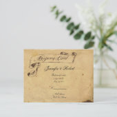 Invitation Carte Postale Quill de parchemin d'élégance à l'ancienne RSVP (Debout devant)