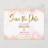 Invitation Carte Postale Quinceañera Enregistrer Date Blush Rose Aquarelle  (Devant)
