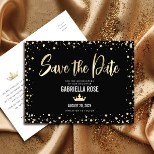 Invitation Carte Postale Quinceañera Enregistrez la Date Couronne de Paille
