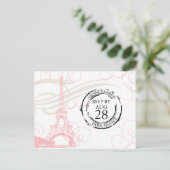 Invitation Carte Postale Quinceanera | Paris Boarding Pass RSVP (Debout devant)
