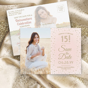 Invitation Carte Postale Quinceañera Photo Enregistrer la date Parties scin