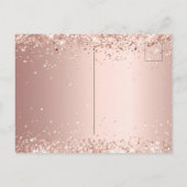 Invitation Carte Postale Quinceanera rose or parties scintillant élégante (Dos)