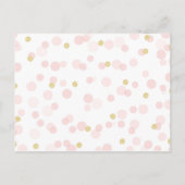 Invitation Carte Postale Quiz de Baby Shower pour Maman sur les Points Doré (Dos)