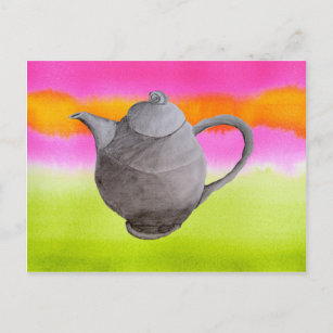 Invitation Carte Postale Rainbow Teapot partie thé