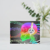 Invitation Carte Postale Rainbow Trippy Skull Music Psychedelic Dance Party (Debout devant)