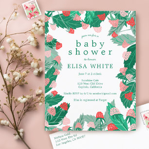 Invitation Carte Postale Raspberry Patch mignon BABY SHOWER coloré