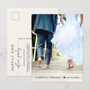 Invitation Carte Postale Réception de Crème de Photo de Après Heureux Étern