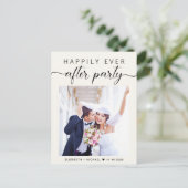 Invitation Carte Postale Réception De Mariage De Crème Chic (Debout devant)