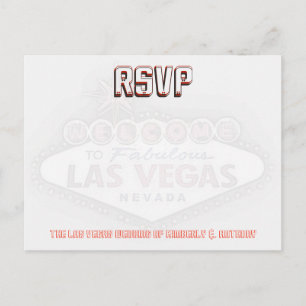 Invitation Carte Postale Réception de mariage Las Vegas RSVP