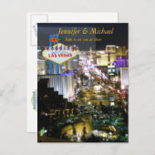 Invitation Carte Postale Réception de mariage Las Vegas RSVP (Devant / Derrière)