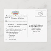 Invitation Carte Postale Réception de mariage Las Vegas RSVP (Dos)