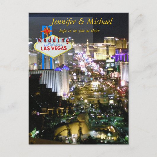 Invitation Carte Postale Réception de mariage Las Vegas RSVP (Devant)