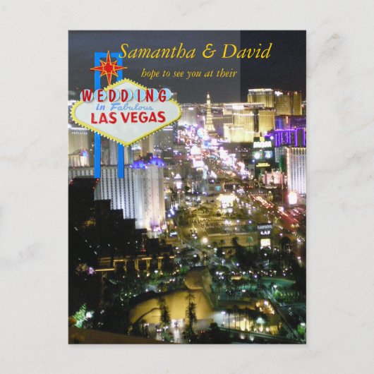 Invitation Carte Postale Réception de mariage Las Vegas RSVP (Devant)