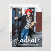 Invitation Carte Postale Réception de script moderne photo W (Devant / Derrière)