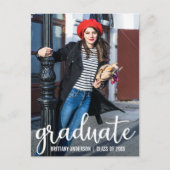 Invitation Carte Postale Réception de script moderne photo W (Devant)