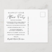 Invitation Carte Postale Réception photo de fin heureuse (Dos)