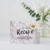 Invitation Carte Postale Recette de douche de mariée Fleurs de tournesol en (Debout devant)