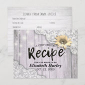 Invitation Carte Postale Recette de douche de mariée Lumières de tournesol  (Devant / Derrière)