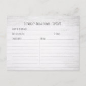 Invitation Carte Postale Recette de douche de mariée Lumières de tournesol  (Dos)