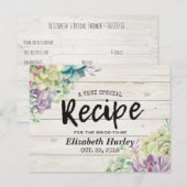 Invitation Carte Postale Recette de douche de mariée Plantes grasses Bois r (Devant / Derrière)
