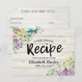 Invitation Carte Postale Recette de douche nuptiale Plantes succulentes Boi (Devant / Derrière)