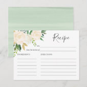 Invitation Carte Postale Recette de Fête des mariées de fleurs blanches (Devant / Derrière)